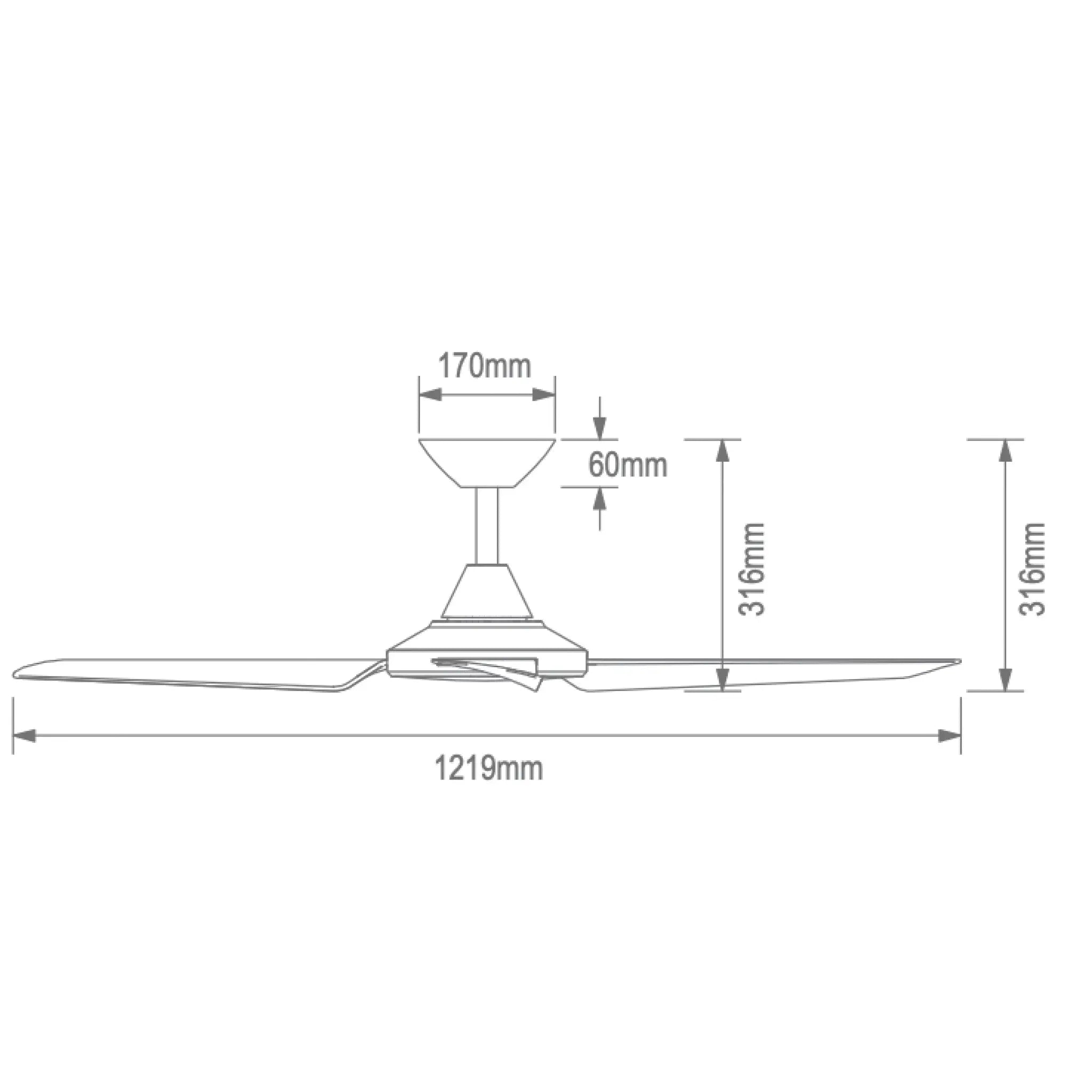 Domus Axis 48 Inch Quiet Dc Ceiling Fan with Remote