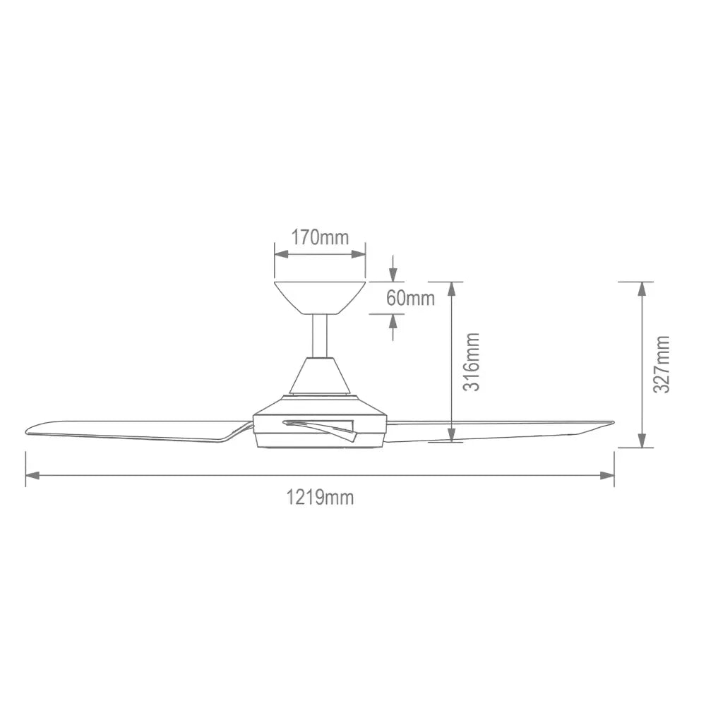 Green Earth Lighting Australia Ceiling Fan AXIS 48" Black DC Ceiling Fan with Remote & CCT LED Light 60030