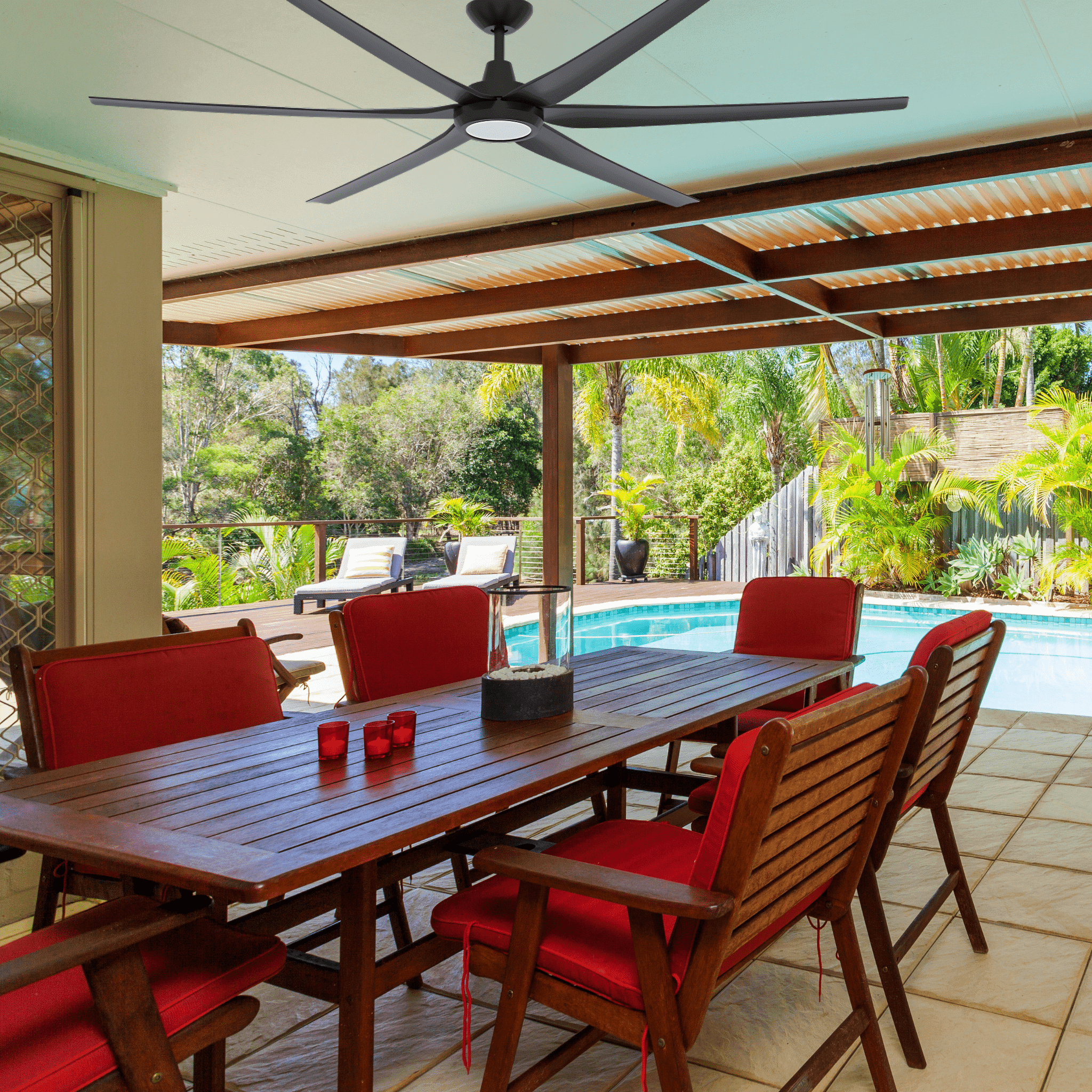 Green Earth Lighting Australia Ceiling Fan GLIDE 80" Black DC Ceiling Fan with Remote & CCT LED Light 60162