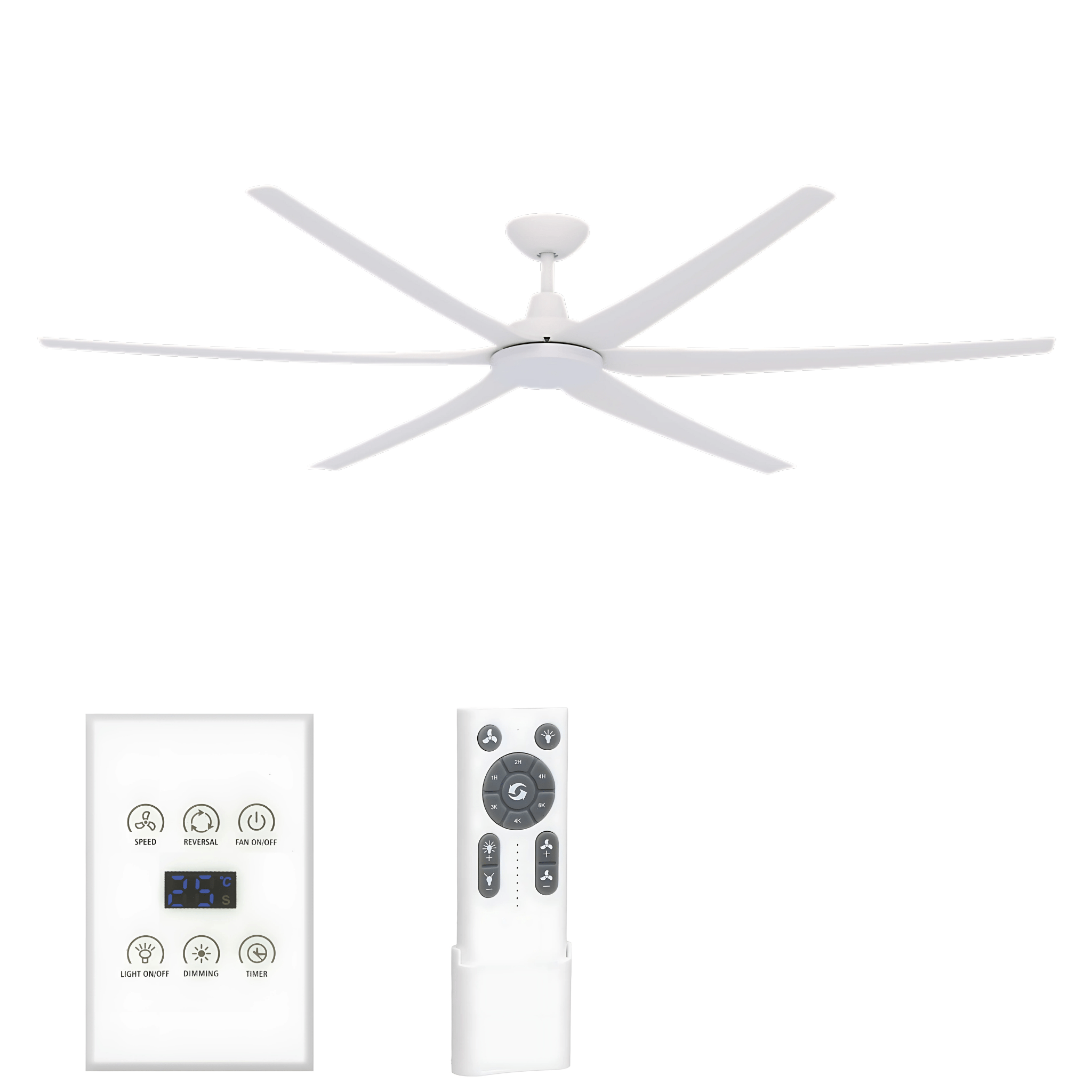 Green Earth Lighting Australia Ceiling Fan GLIDE 80" White DC Ceiling Fan with Remote & Wall Control 60156 + CFA-WDC1