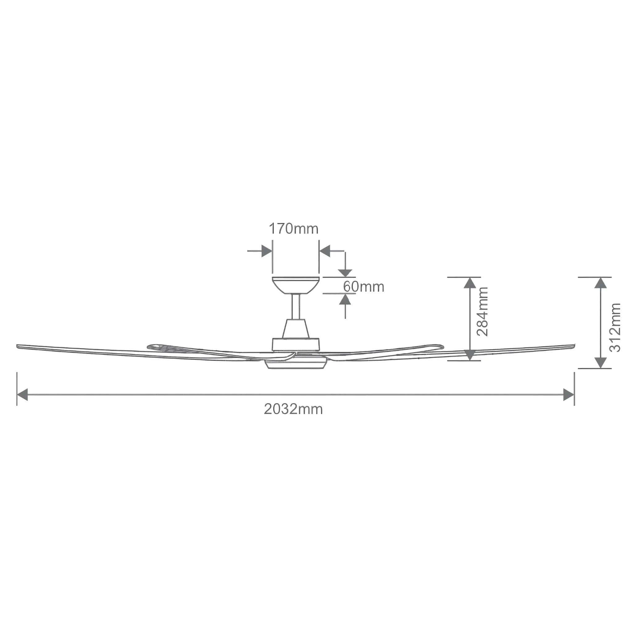 Domus Glide 80 Inch Ceiling Fan with Cct Led Light