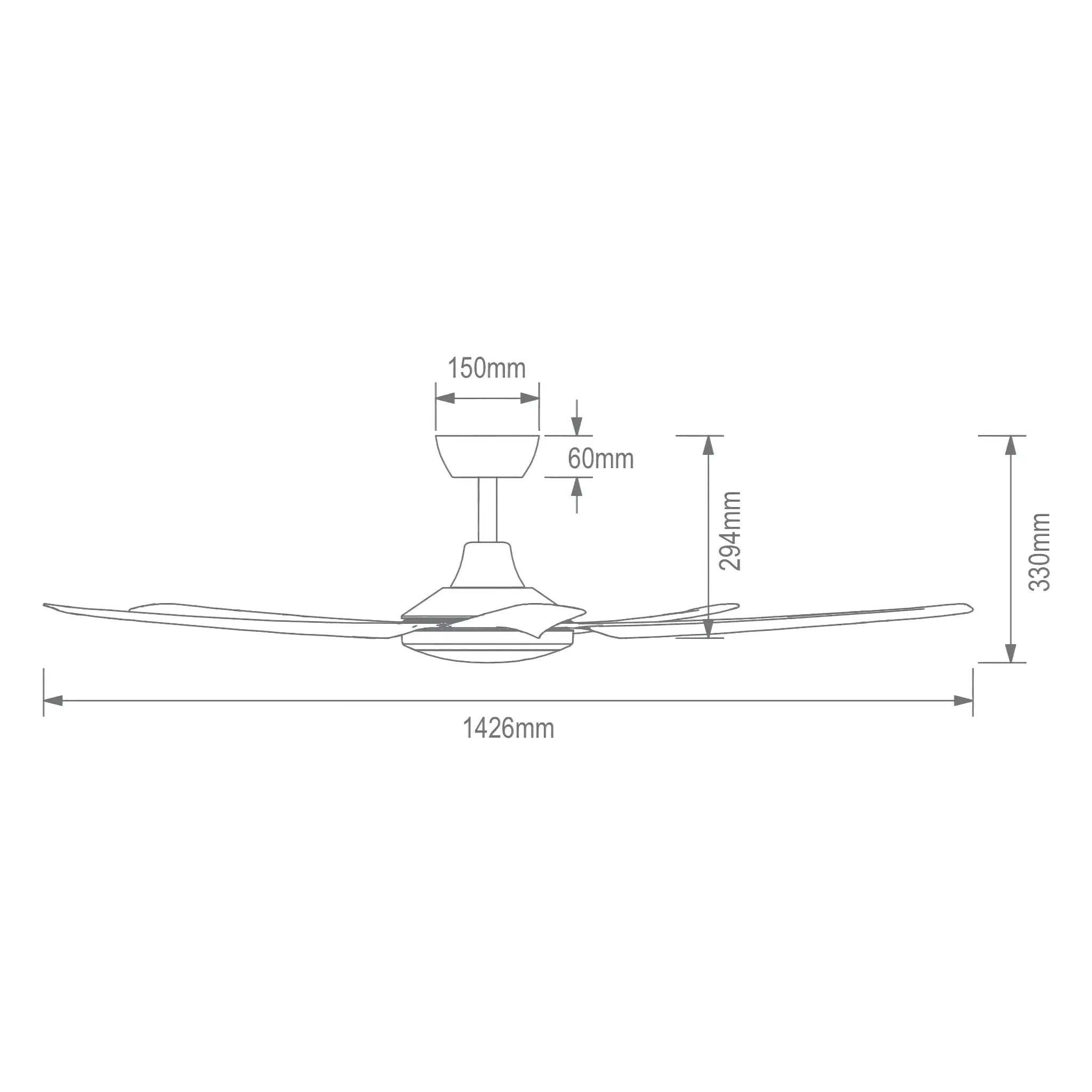 Domus Hover 56 Inch Dc Ceiling Fan with Cct Led Light