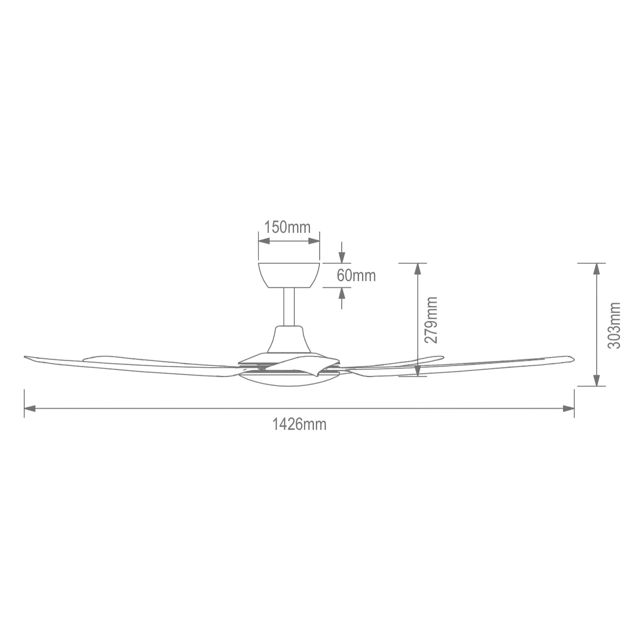 Domus Hover 56 Inch Dc Ceiling Fan with Remote Control