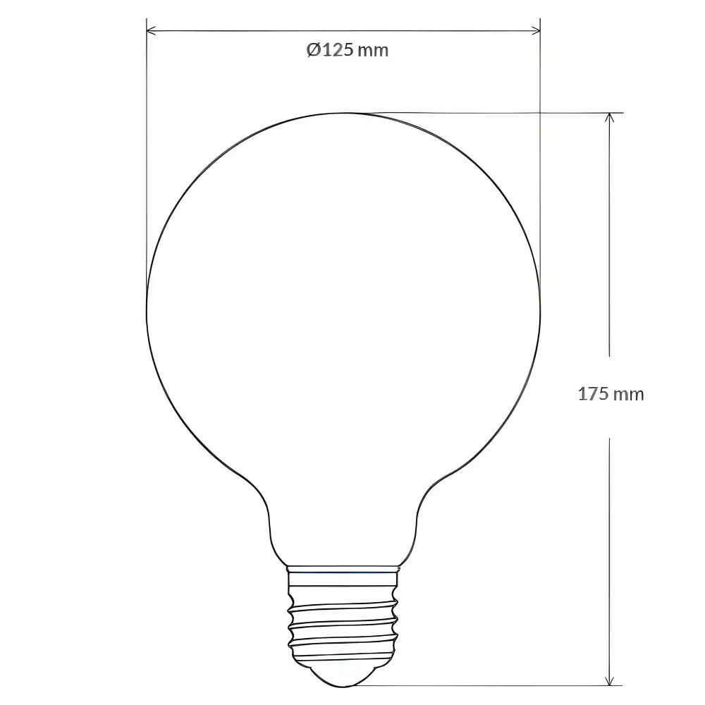 8W G125 LED Globe E27 Opal in Warm White - LiquidLEDs™ - Globe Bulbs