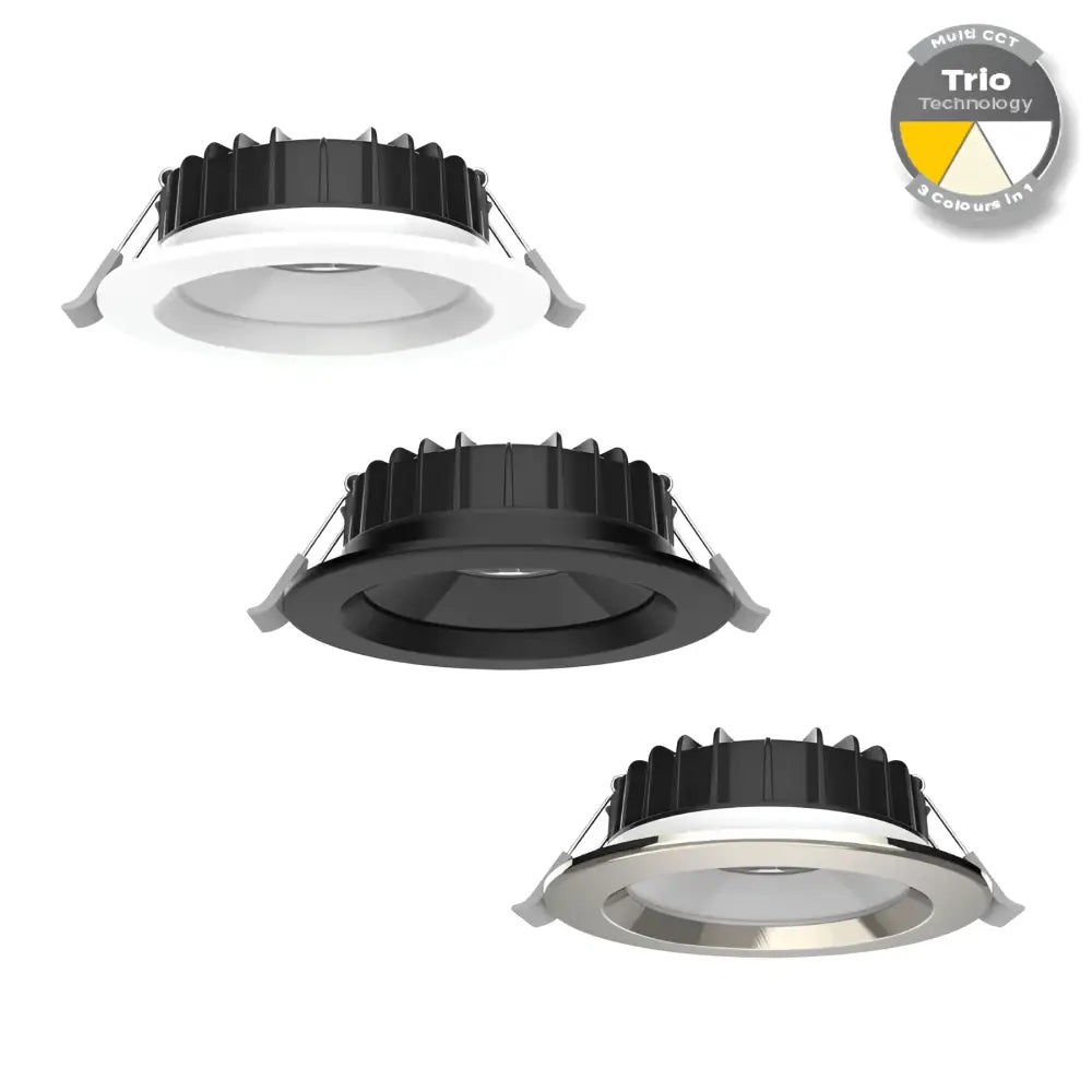 Domus Swap-8-Step 8W tri-colour dimmable LED downlight, black and white modern design