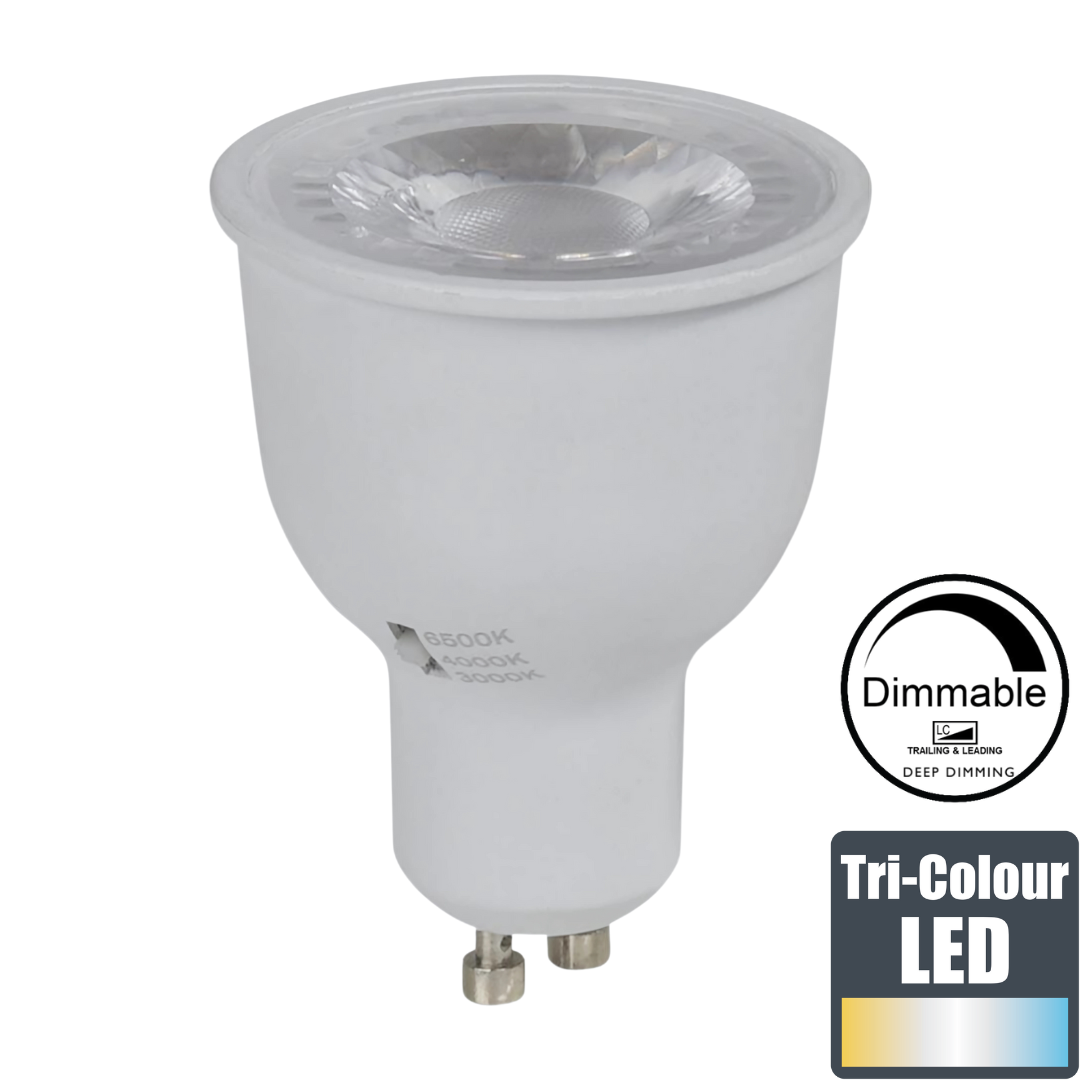 6W GU10 Tri-Colour Dimmable LED Globe
