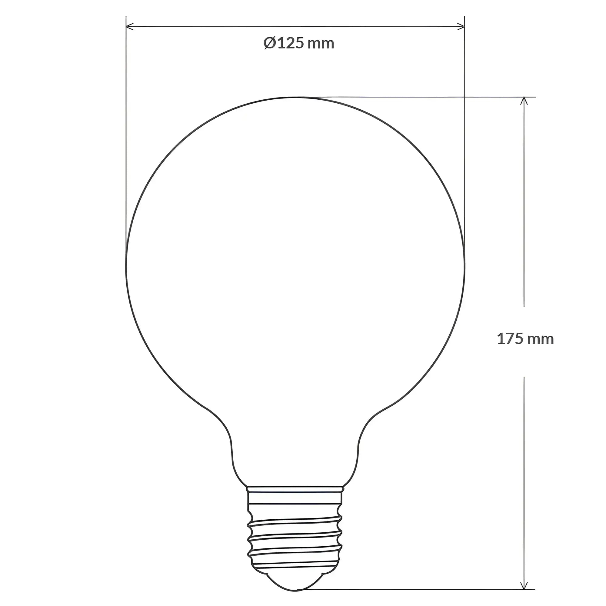12W G125 LED Globe E27 Matte Finish in Natural White - LiquidLEDs™ - Globe Bulbs