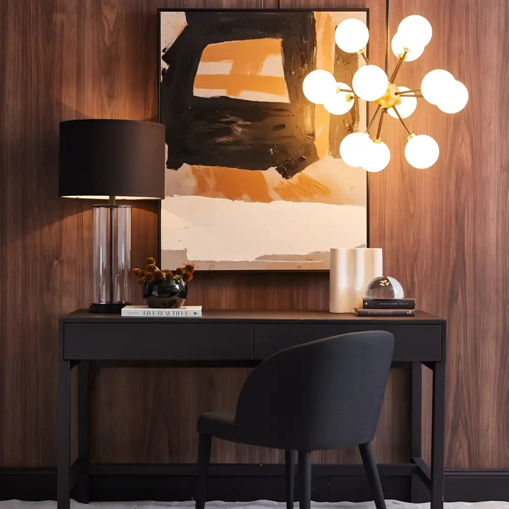 CAFE LIGHTING & LIVING Table Lamp East Side Table Lamp - Black with Black Shade 12207