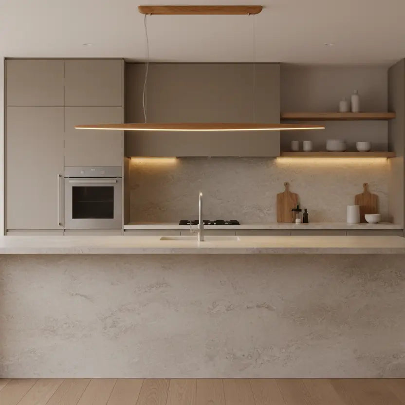 Oriel Eastoff Ash Timber Tri-Colour Dimmable LED Linear Pendant