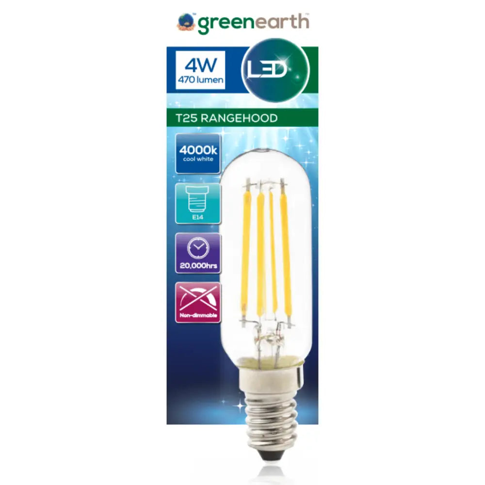 Green Earth LED Globes 4W = 40W 470lm E14 RangeHood 4000K T25840