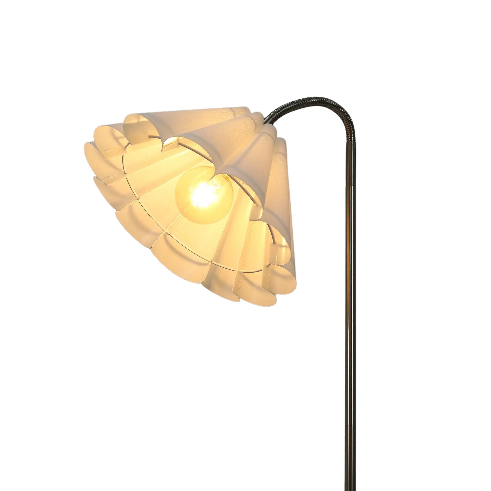 Eleanor Floor Lamp Satin Nickel Arced Bedroom Light