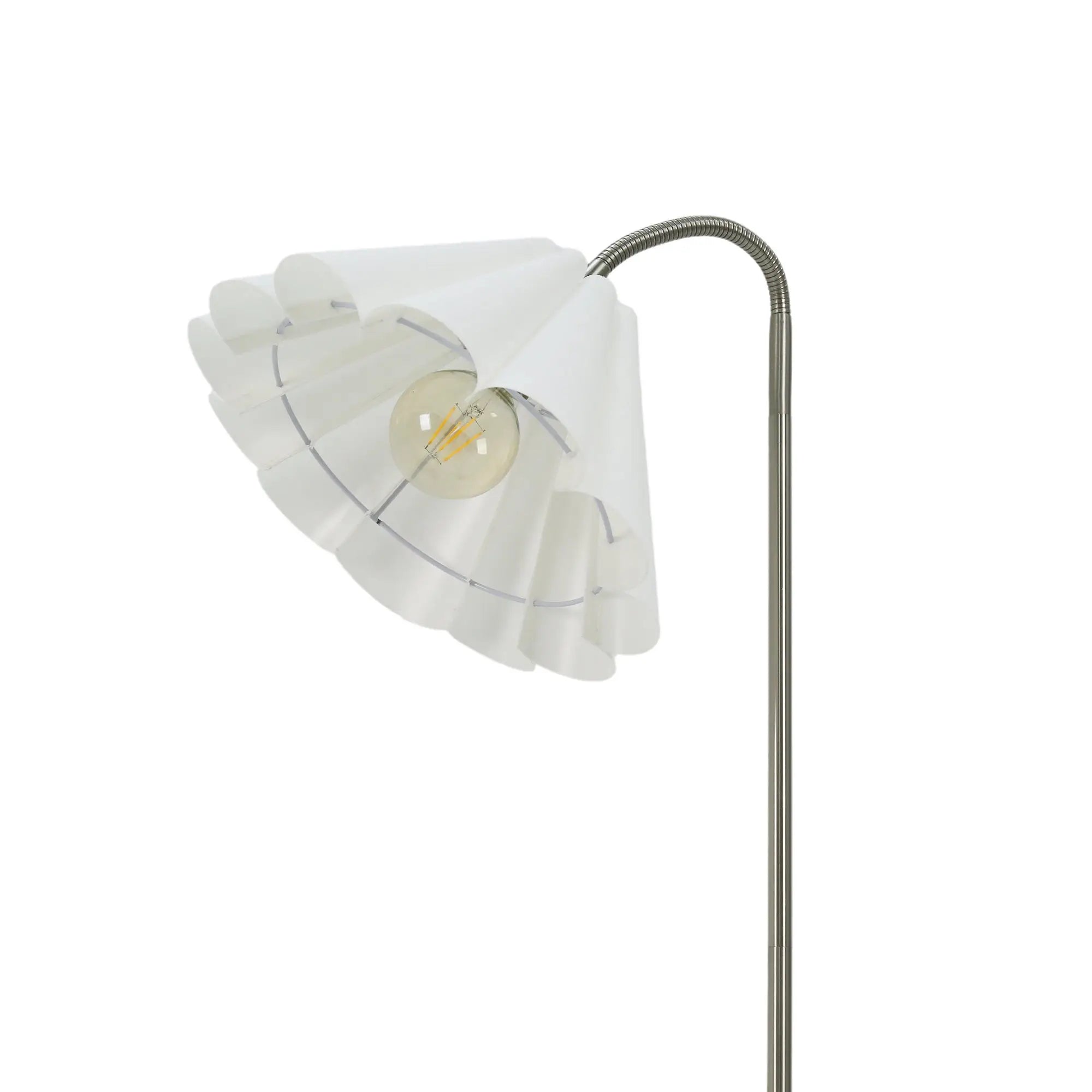 Eleanor Floor Lamp Satin Nickel Arced Bedroom Light