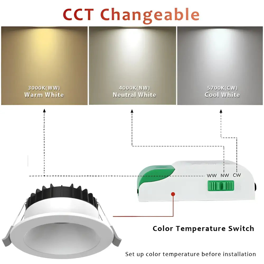 Green Earth Lighting Australia LED Downlight 8W Tri-Colour Dimmable Low Glare LED Downlight 90mm Cut out DL21445