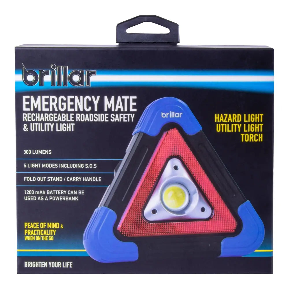 Brillar Electrical Emergency Mate - 300 Lumen Rechargeable Roadside Safety Light BR0081