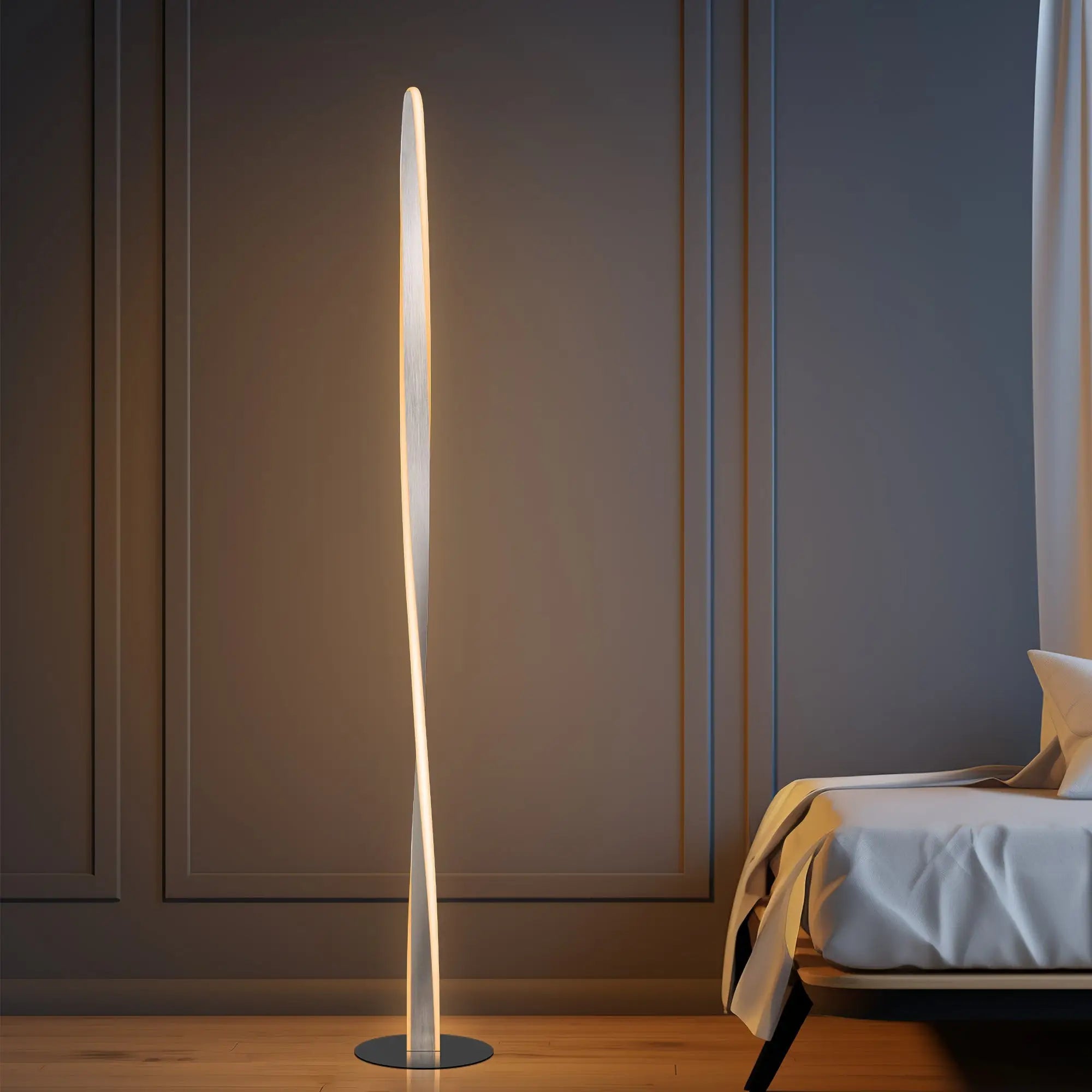 Enhalus Led Floor Lamp - Brushed Chrome Lexi Lighting