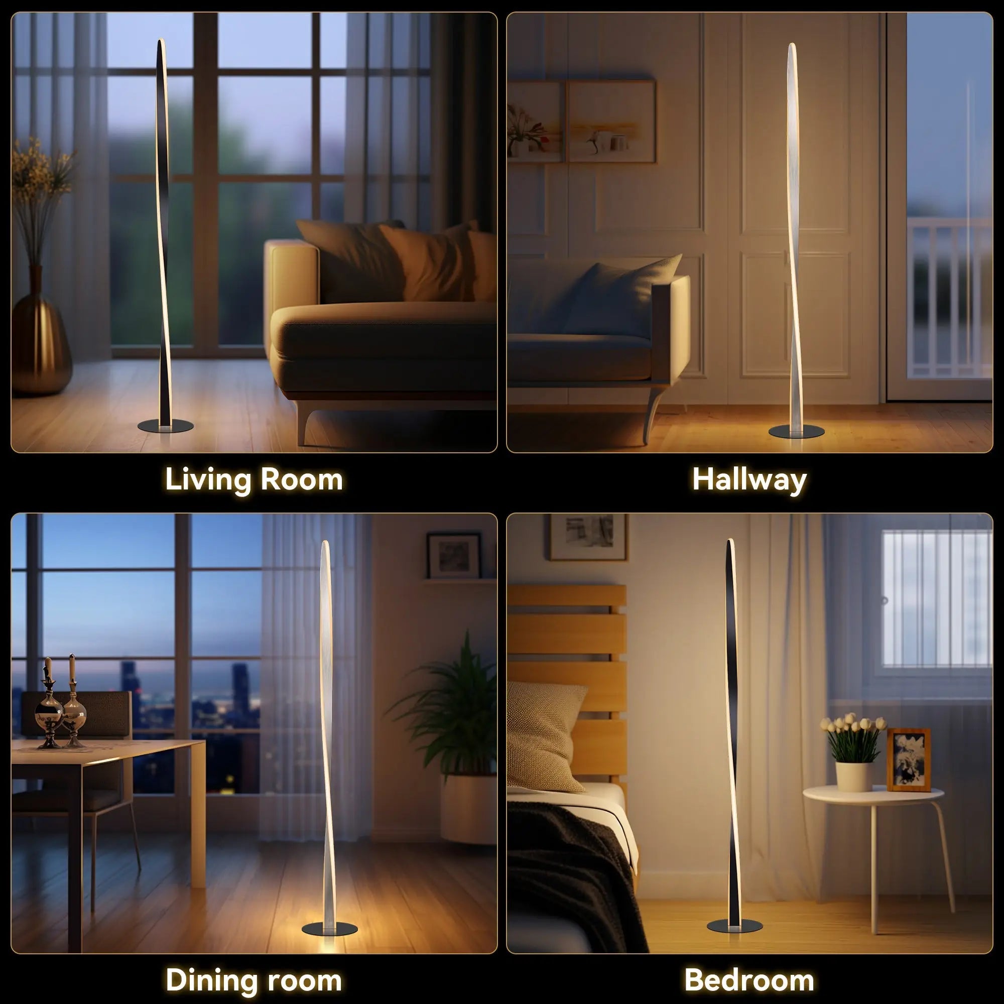 Enhalus Led Floor Lamp - Brushed Chrome Lexi Lighting