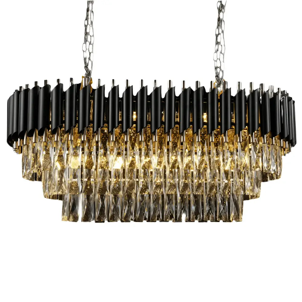 Green Earth Lighting Australia Chandeliers Darious Black 12 Light Luxury Crystal Chandelier KENSINGTON