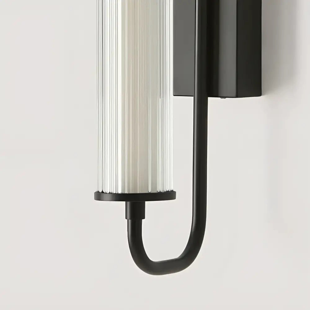Green Earth Lighting Australia Wall Light ESTRIADO Matte Black 10W LED Fluted Glass Wall Light ESTMBK