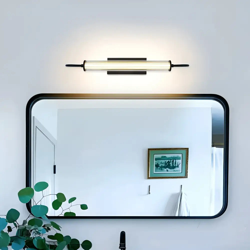 Green Earth Lighting Australia Wall Light ESTRIADO Matte Black 10W LED Fluted Glass Wall Light ESTMBK