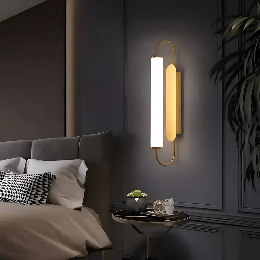 Green Earth Lighting Australia Wall Light ESTRIADO Matte Brass 10W LED Fluted Glass Wall Light ESTMBR