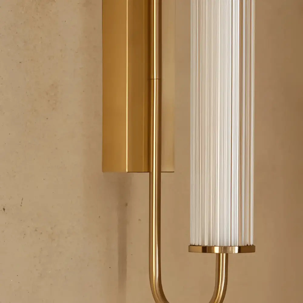 Green Earth Lighting Australia Wall Light ESTRIADO Matte Brass 10W LED Fluted Glass Wall Light ESTMBR