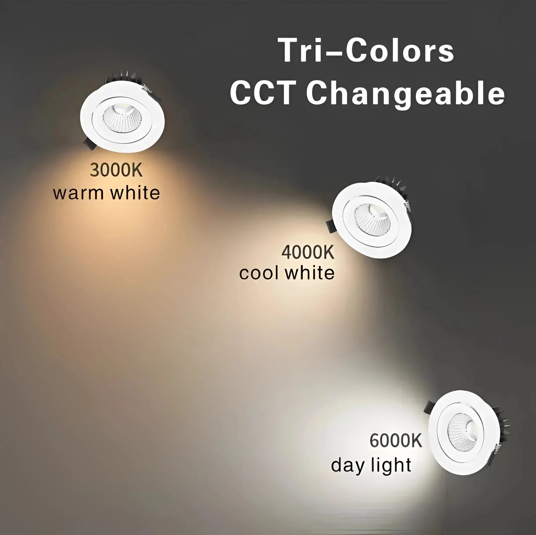 Eclux LED Downlight EYRE 13W Tri-Colour Dimmable COB Low-glare Tiltable LED Downlight 90mm Cut Out