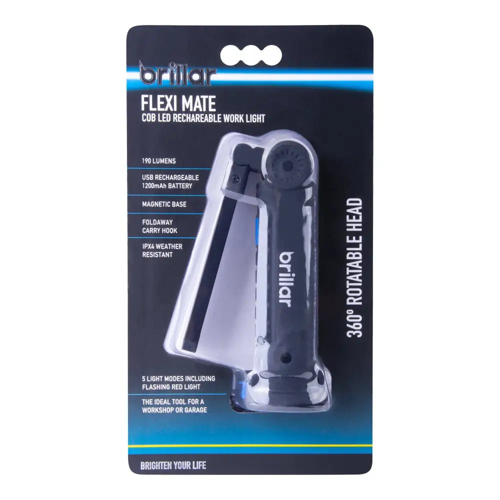Brillar Electrical Flexi Mate - 300 Lumen Rechargeable Work Light BR0085