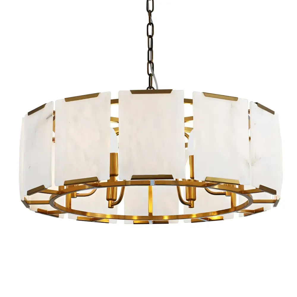 Green Earth Lighting Australia Home & Garden > Lighting Florence Antique Brass 6 Light Alabaster Pendant 20812
