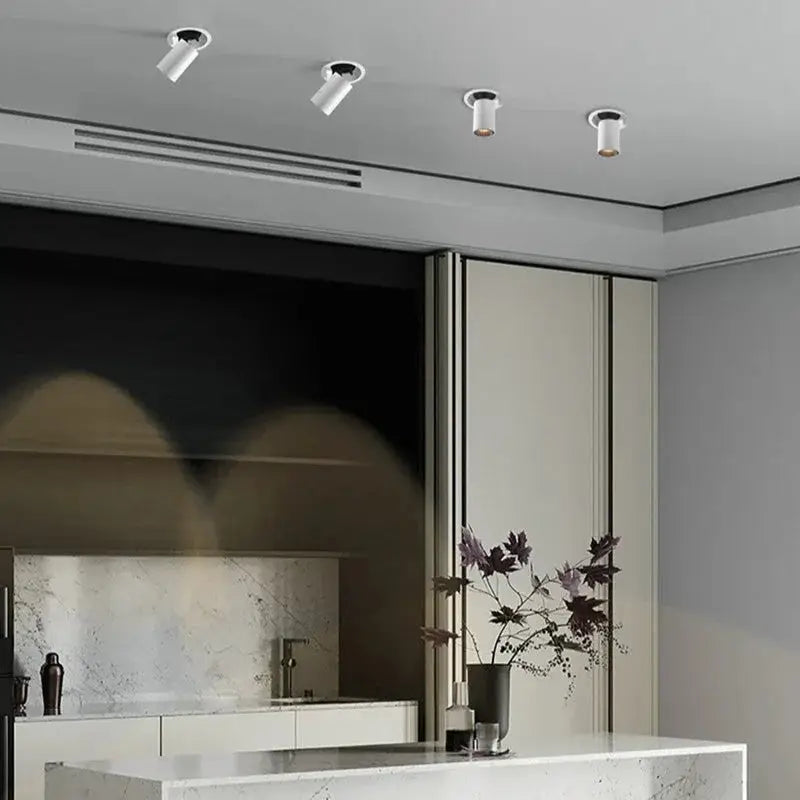 Focus 12w Retractable Tri-colour Dimmable Recessed Ceiling Light 90mm
