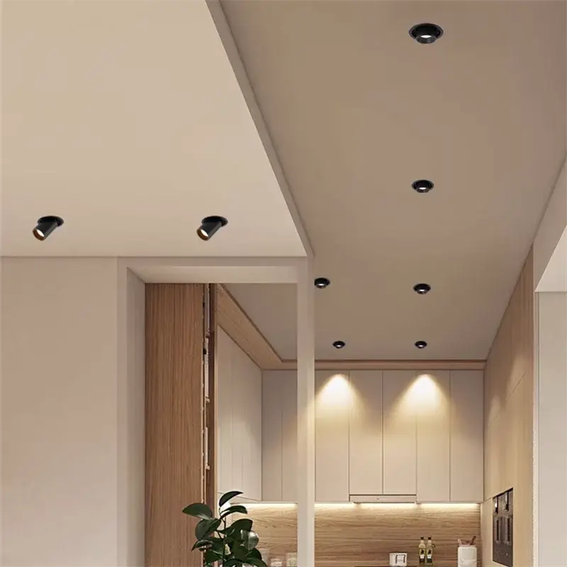 Focus 12w Retractable Tri-colour Dimmable Recessed Ceiling Light 90mm