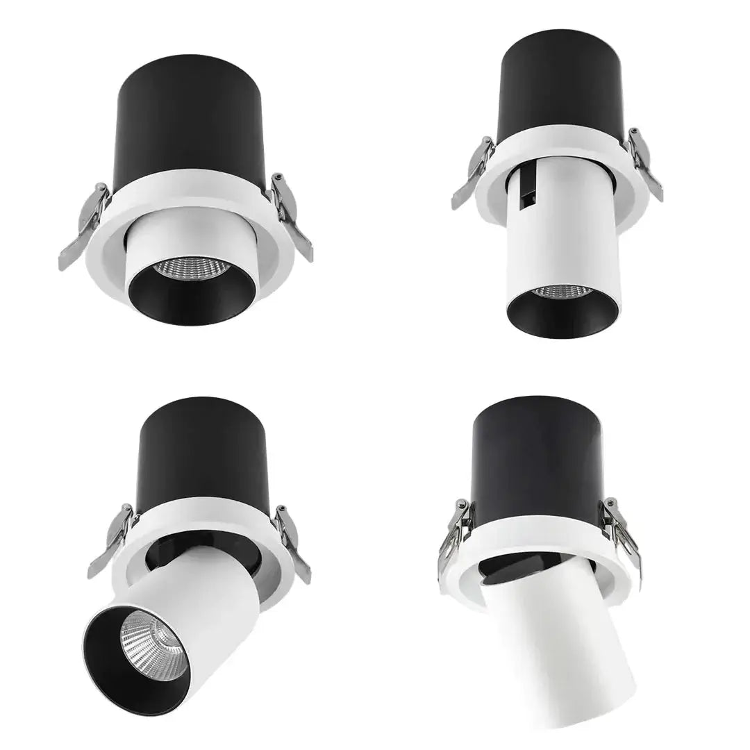 Focus 12w Retractable Tri-colour Dimmable Recessed Ceiling Light 90mm
