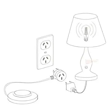 Modern white Foot Dimmer Switch lamp with black cord and base