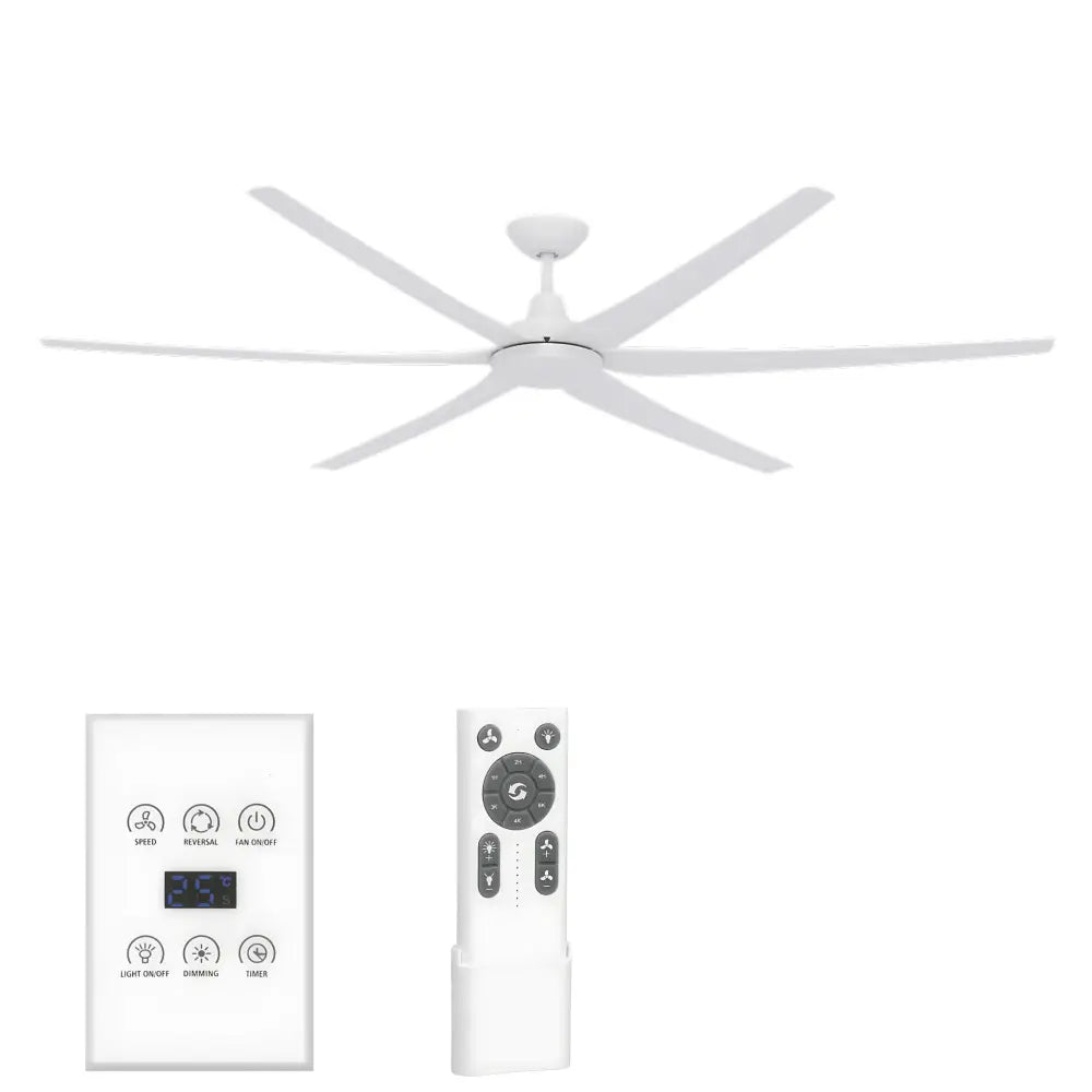 Green Earth Lighting Australia Ceiling Fan GLIDE 80" White DC Ceiling Fan with Remote & Wall Control 60156 + CFA-WDC1