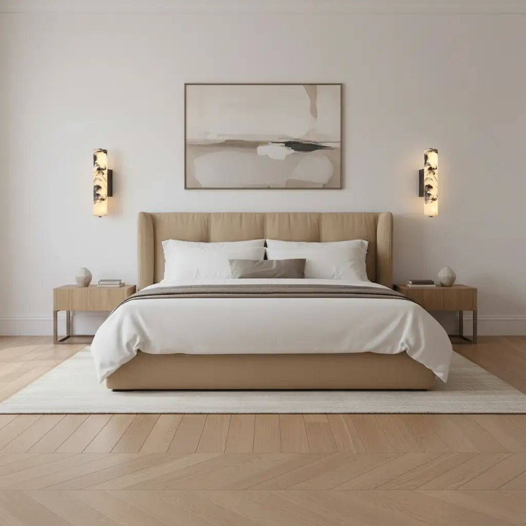 Granada bedroom Contemporary marble wall lamp with tri-colour LED technology