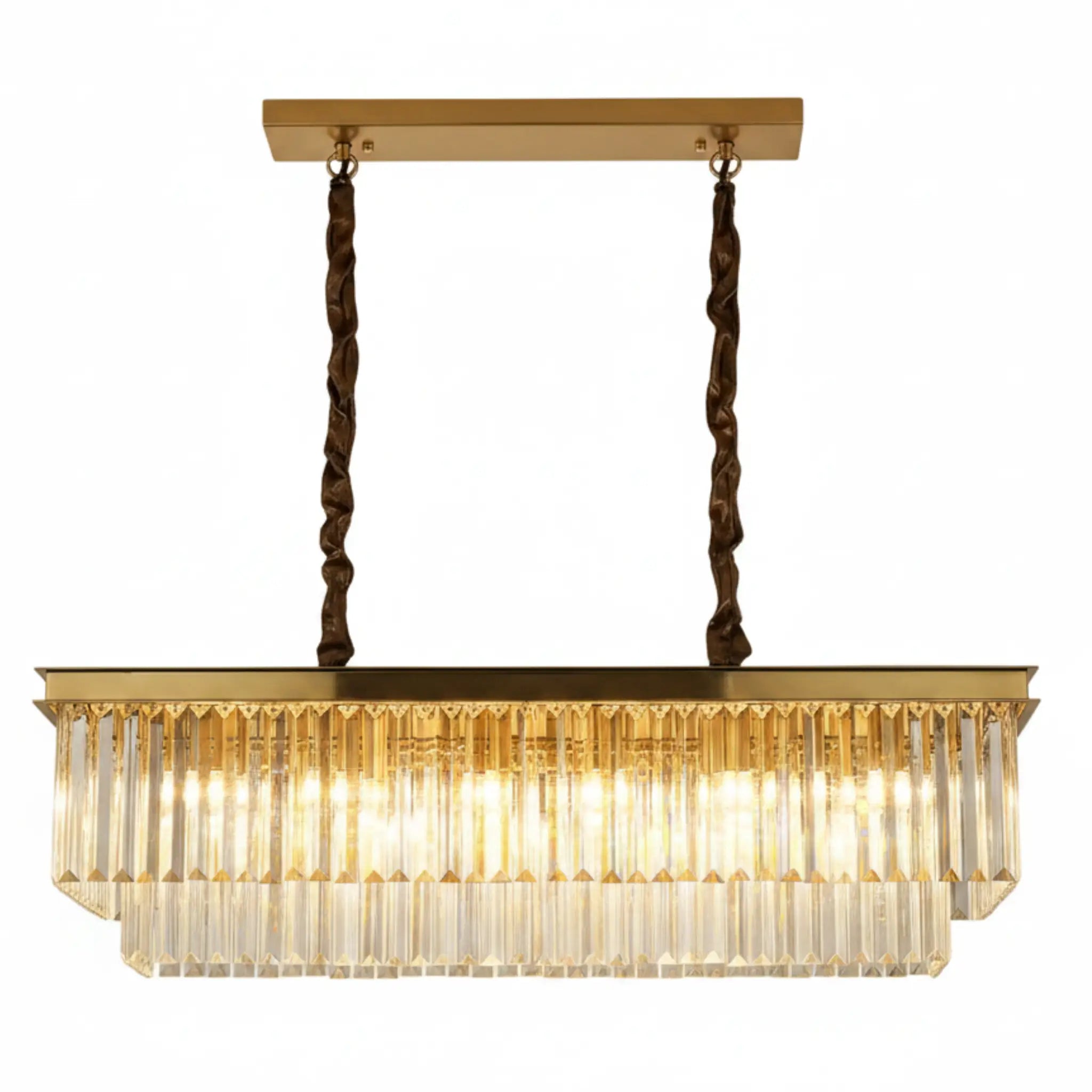 Green earth Celeste Gold 8 Light Tri-Colour LED Crystal Chandelier