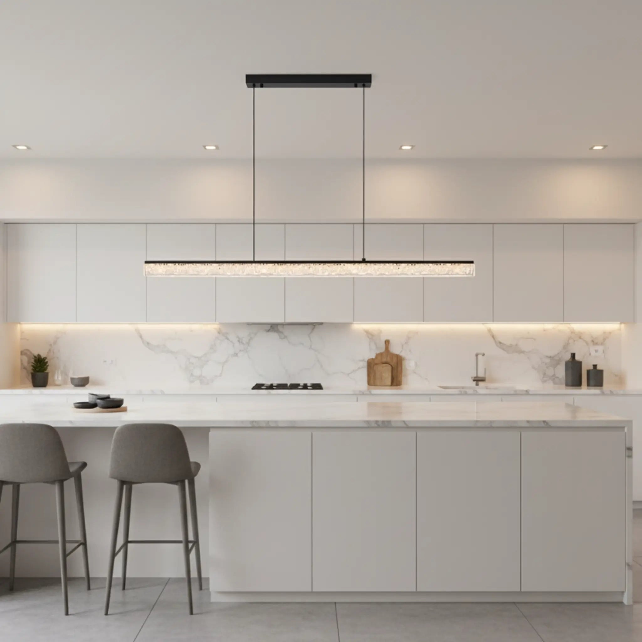 Green earth Avalon Black Linear Tri-Colour LED Pendant Light