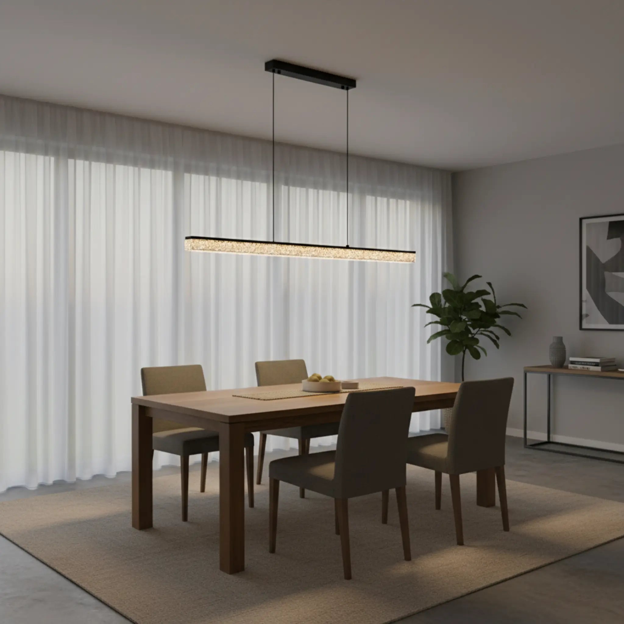 Green earth Avalon Black Linear Tri-Colour LED Pendant Light