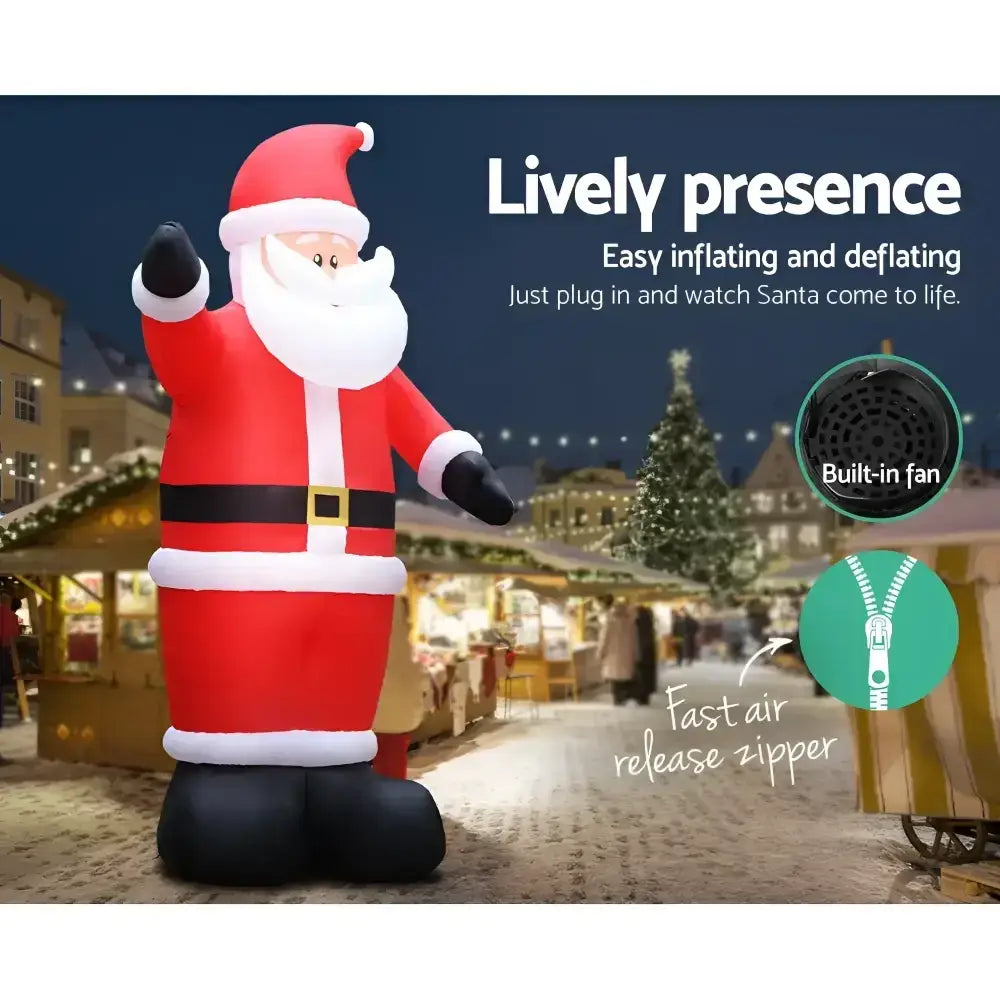 5m Gigantic Christmas Inflatable Santa Led Illuminated
