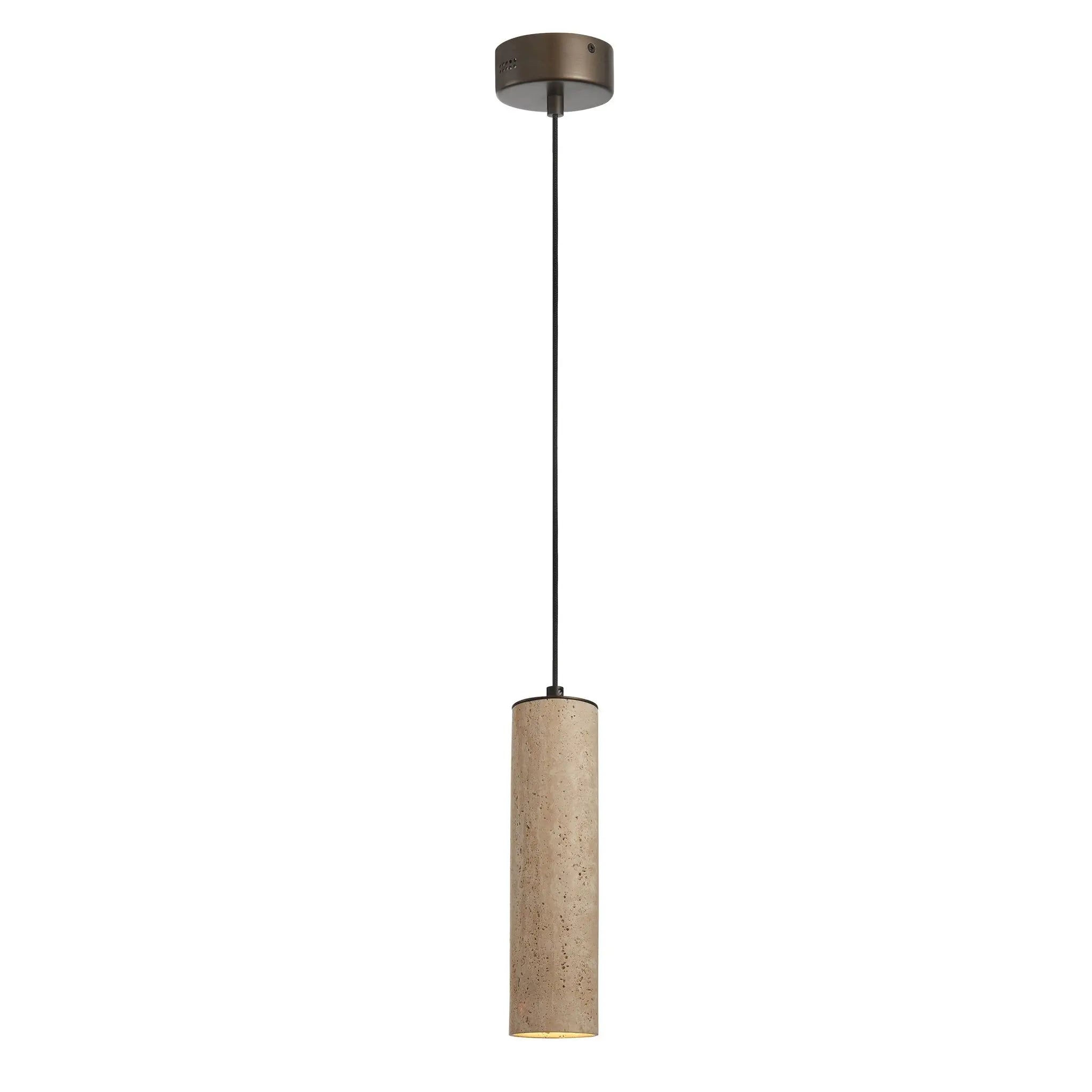 Monroe Antique Brass Travertine Pendant Light