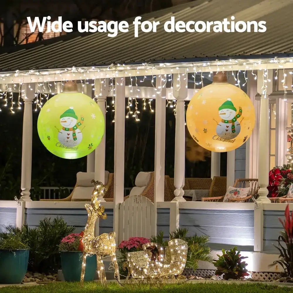 60cm Christmas Inflatable Ball Led Illuminated Snowman