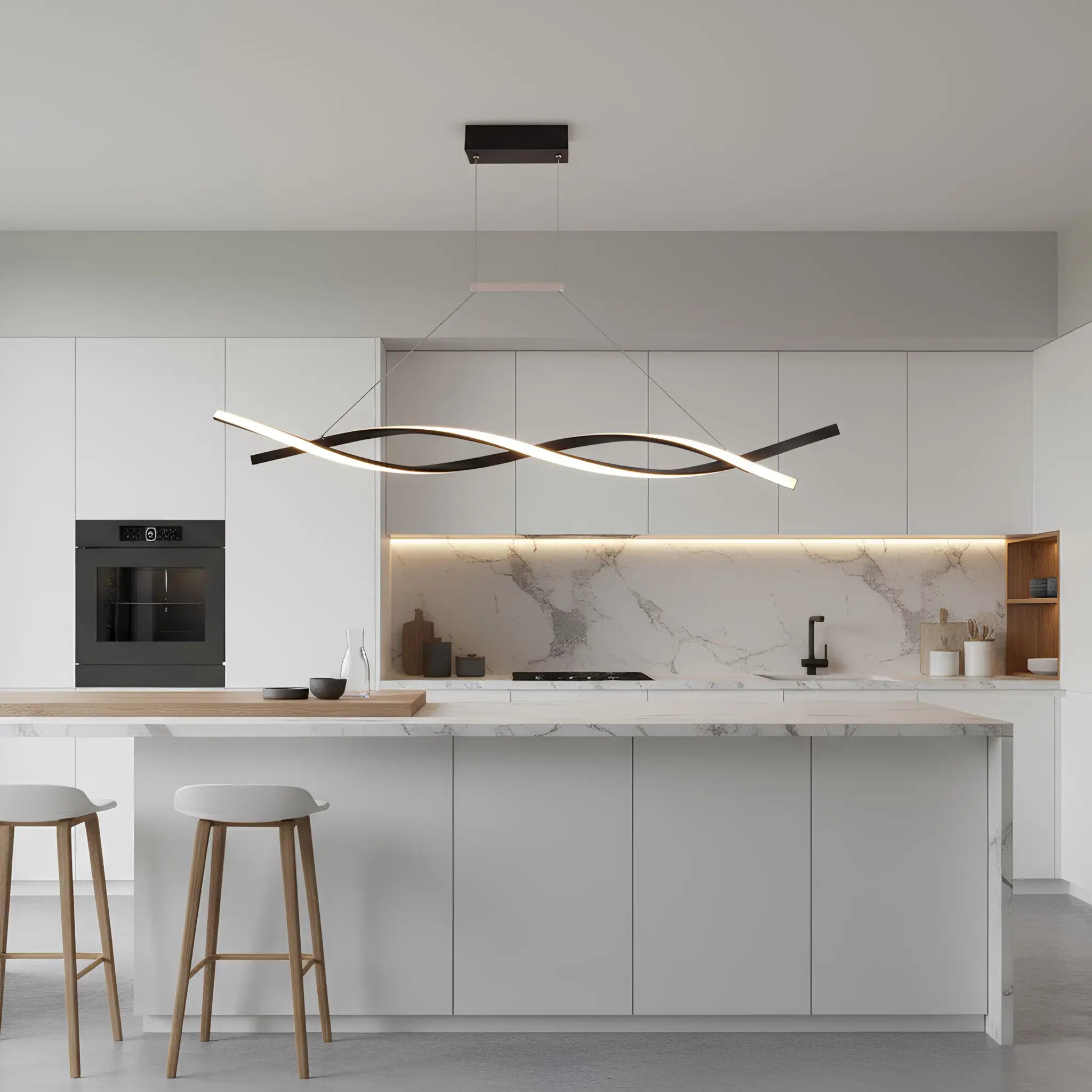 Green earth Helix Black Linear Tri-Colour Dimmable LED Pendant Light