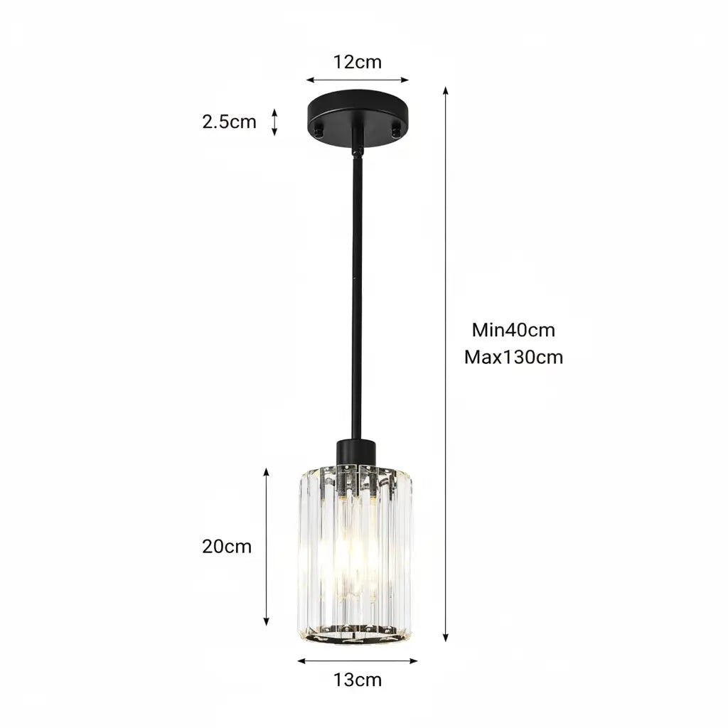 Green earth Malvern Black Single Light Tri-Colour Crystal Pendant
