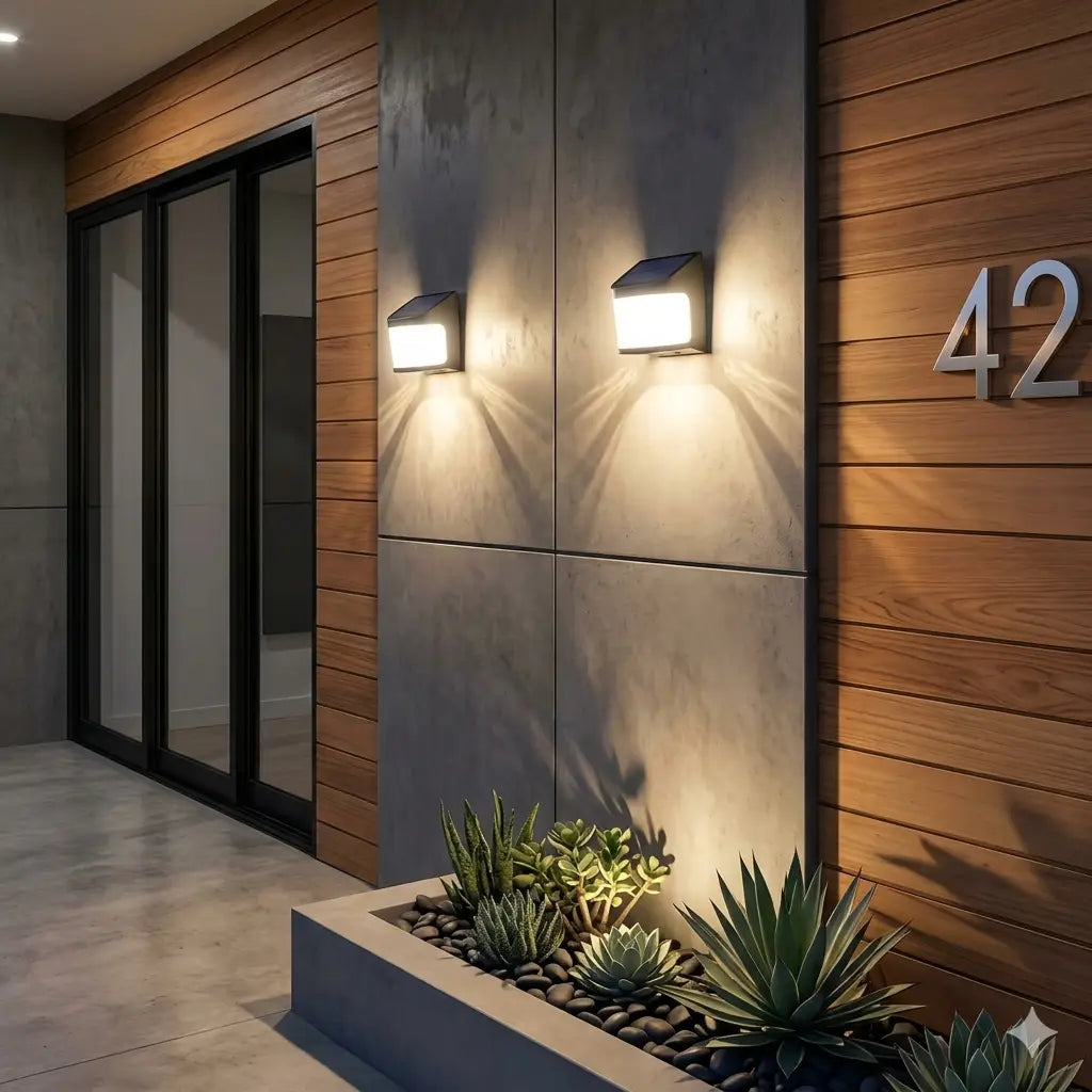 Green Earth Cube Solar Security LED Wall Light