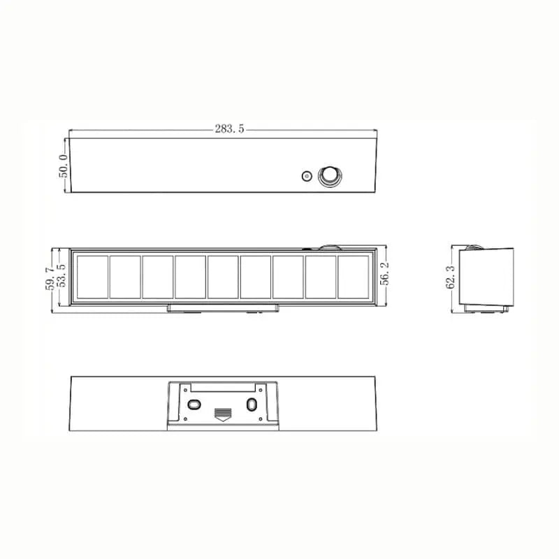 Technical drawing The Block 1000lm Solar Powered Sensor LED Wall Light IP65