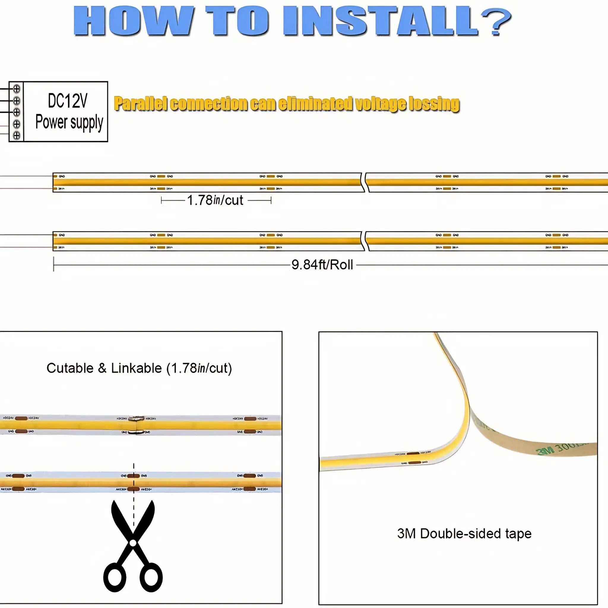 Cozy Lady Cob Dotless Led Strip Light Kit | Bluetooth App + Dimmable