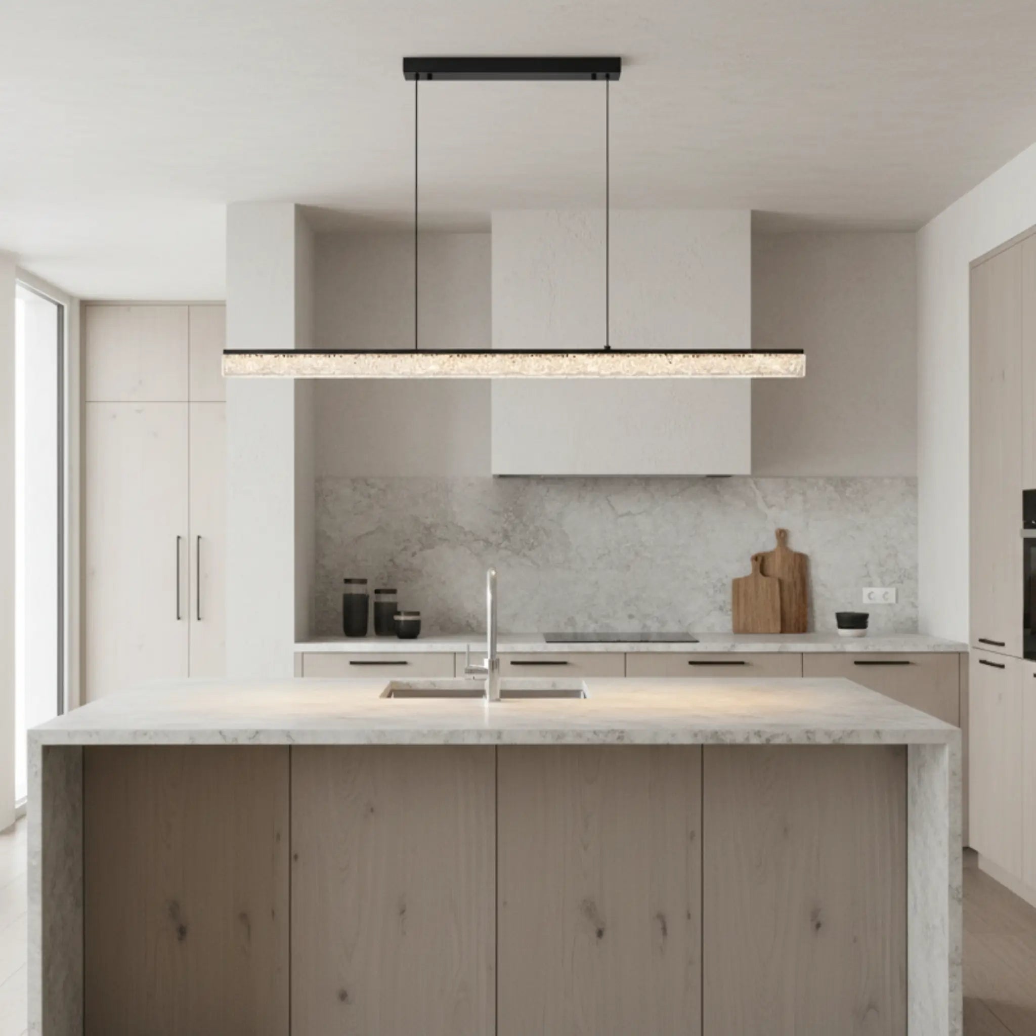 Green earth Avalon Black Linear Tri-Colour LED Pendant Light