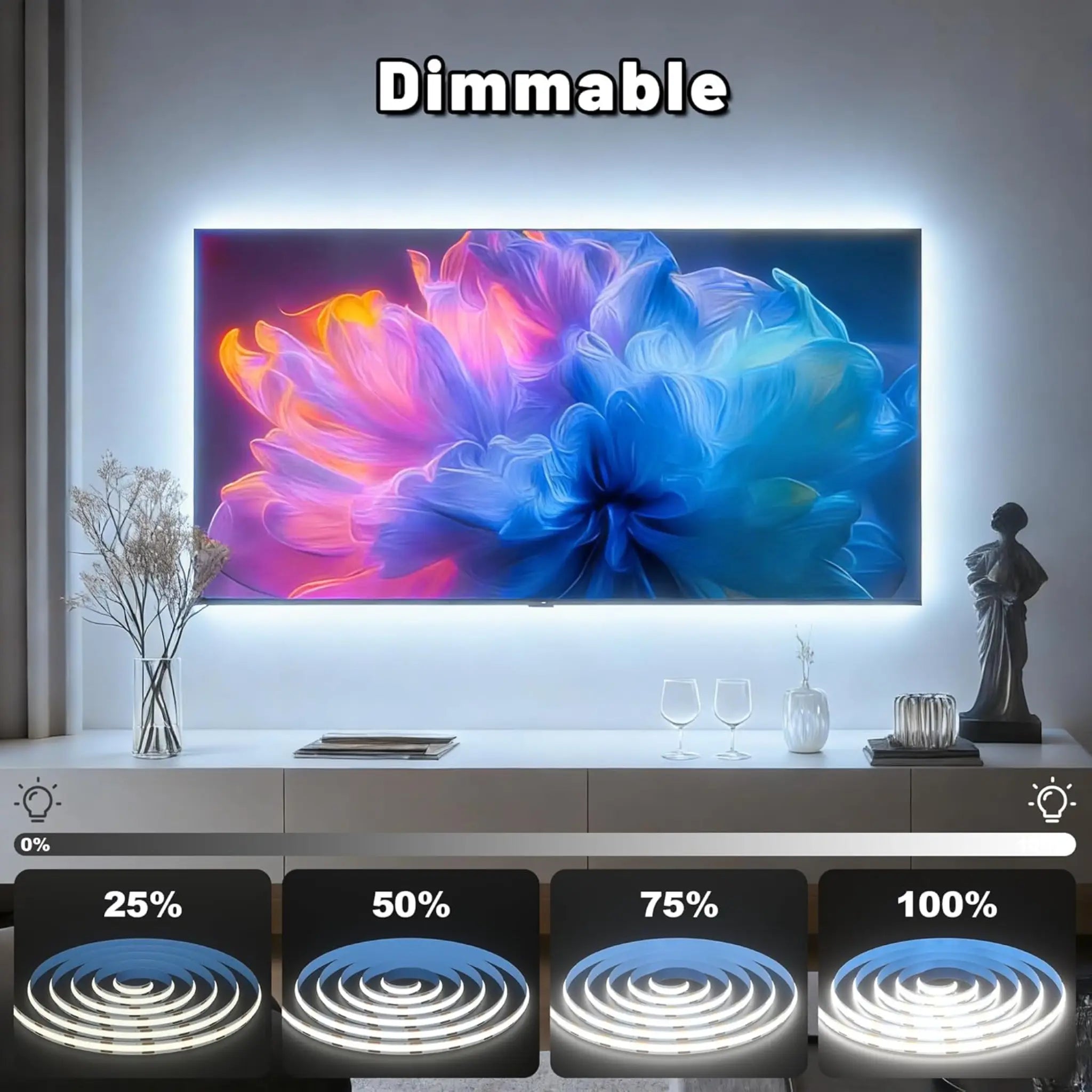 Cozy Lady Cob Dotless Led Strip Light Kit | Bluetooth App + Dimmable