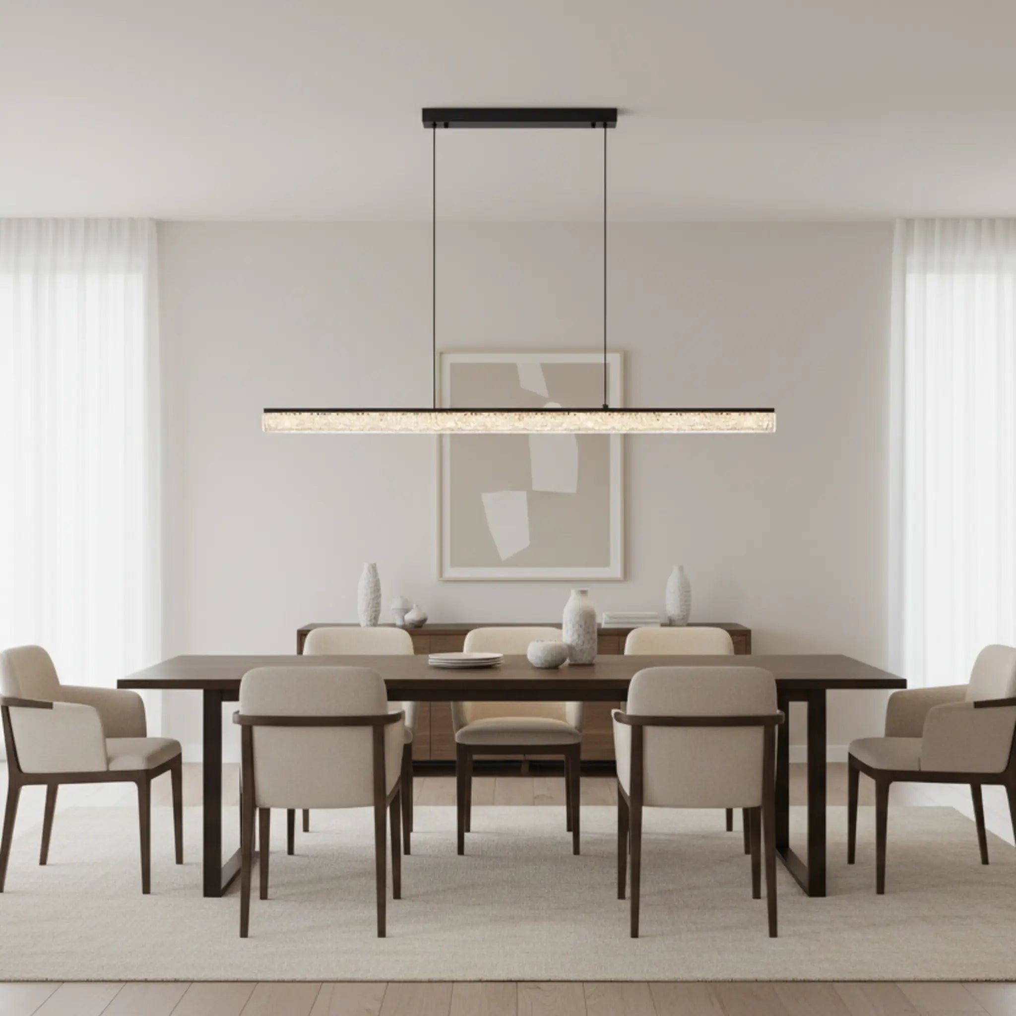 Green earth Avalon Black Linear Tri-Colour LED Pendant Light