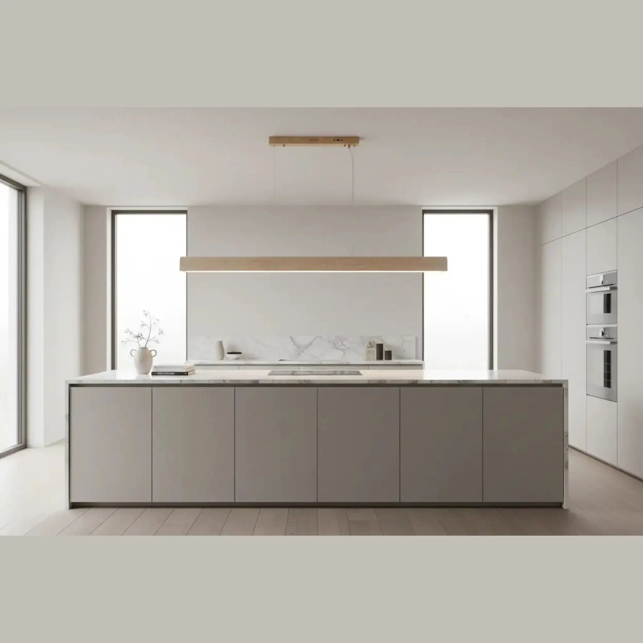 Ridge 1.5m Beige Travertine Modern Linear Led Pendant