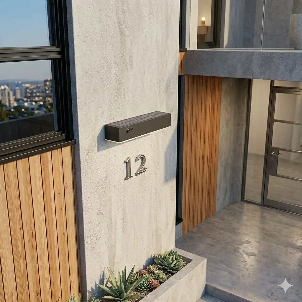 The Block 1000lm Solar Powered Sensor LED Wall Light IP65